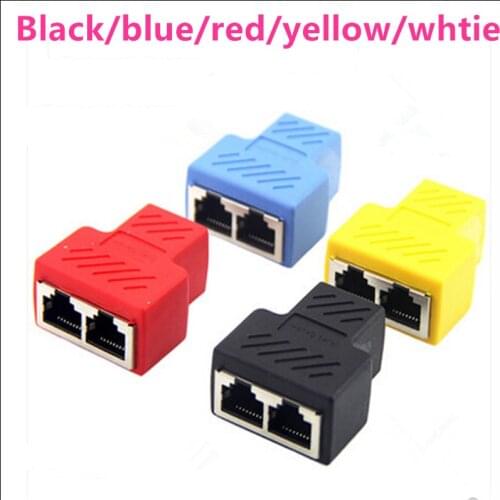 New High LAN Ethernet Splitter Adapter RJ45 Splitter Connector Socket CAT5 CAT6 8P8C Network modular plug PC,laptop