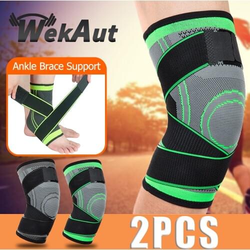 1/2pcs Kneepad Adjustable Elastic Sports Knee Pads and Ankle Brace Support for Running Basketball Volleyball Brace Protector