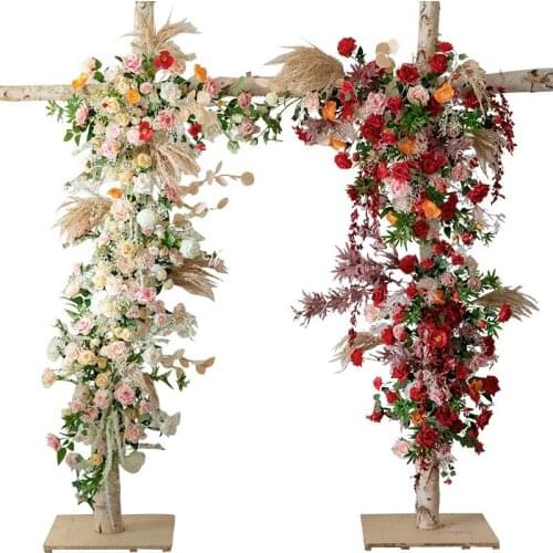 Rose Peony Artificial Flowers Garland European Lintel Wall Decorative Flower Door Wreath For Wedding Home Christmas Decoration
