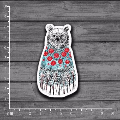 Rose Sweater Bear Stationery Sticker for DIY On Laptop Skin Kid Toy Skateboard Suitcase Luggage Fridge Home Decor[Single]