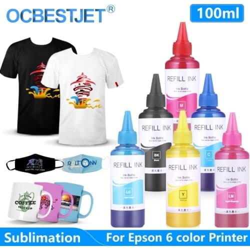 600ML Refill Sublimation Ink For Epson L805 L1800 P50 1390 1400 1410 Heat Transfer Heat Press Ink For All Epson Inkjet Printer
