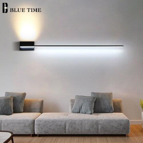 L80 L100 L120cm Modern Led Wall Light For Bedside Wall Lamp Black Frame For Living Room Bedroom Dining Room Led Light Fixture