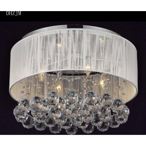 Led lamp bulb e27 fixture lampshade chandelier fabric lampshade modern crystal chandeliers home lighting free shipping