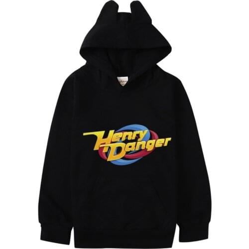 2022 Autumn Boys Hoodies Kawaii Rabbit Ears Fashion Henry Danger Hoody Casual colors Solid Color Sweatshirt Hoodies For Girls