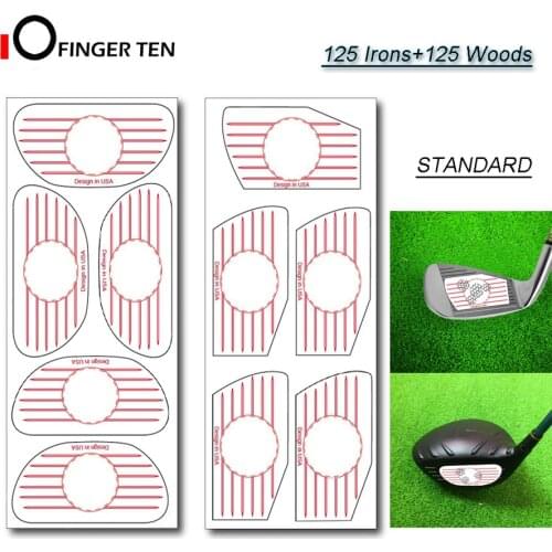 Golf Impact Tape 125 Irons and 125 Woods Ball Hitting Board Combo Recorder Club Labels Stickers Kit for Swing Practice