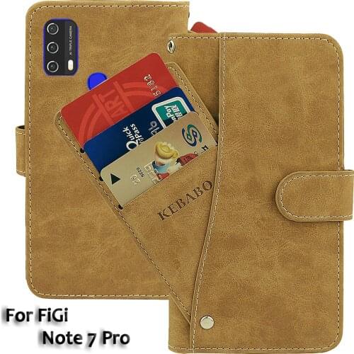 Vintage Leather Wallet FiGi Note 7 Pro Case 6.8" Flip Luxury Card Slots Cover Magnet Phone Protective Cases Bags