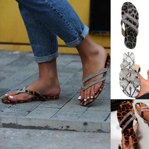 Summer Sandals Women Bright Diamond Casual Outdoor Travel Flip Flop Beach Shoes non-slip Durable Slippers