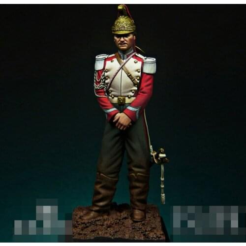 1/24 75mm Resin Model figure GK French TrumpeterDragoon of the Guard Unassembled and unpainted kit