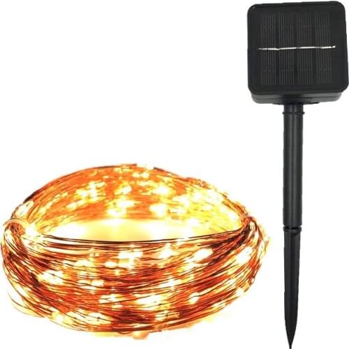 10M Solar Powered String Lights 100 LED Copper Wire Lights Waterproof Fairy Lights Indoor/Outdoor Patio Solar Decoration Light