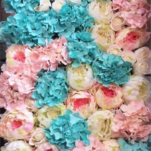 10PCS/LOT 40cm*60cm Artificial silk white Hydrangea with Peony flower wall wedding decoration home deor party flowers wall