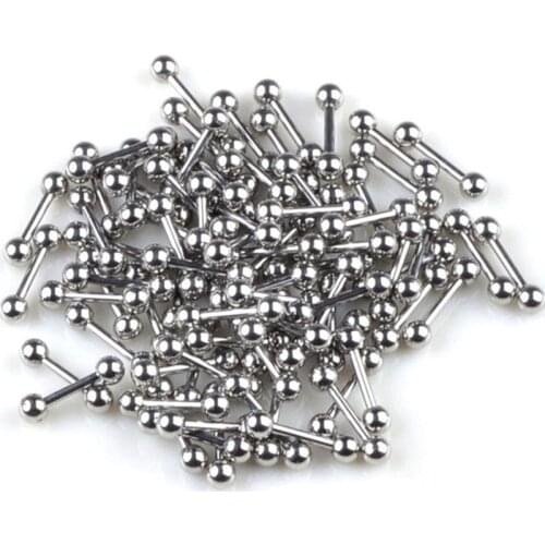 10 Pcs/Lot Punk Stainless Steel Tongue Ear Rings Bars Barbell For Woman Man Unisex Body Piercing Jewelry Wholesale