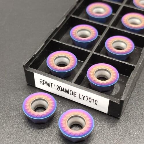 10PCS RPMT1204 LY7010 High Quality NANO BLUE cemented carbide milling insert metal turning blade of CNC machine tool