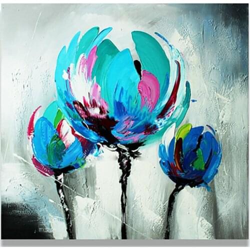 100%-Handmad Thick Textured Tulip Palette Knife Oil Painting Knife Oil Painting On Canvas Wall Art Decoration wall art