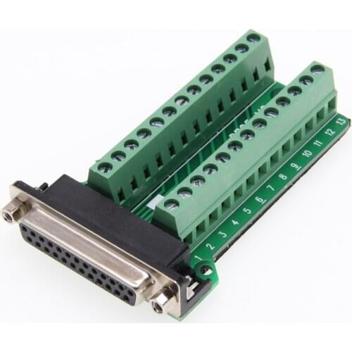 100pcs/lot DB25 Transfer Terminal DB25-M2 DB25 Adapter Plate DR25 Tieline Terminal Female Head Turn