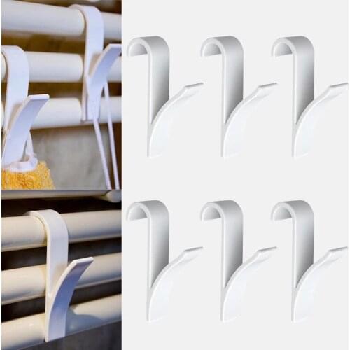 High Quality Hanger For Heated Towel Radiator Rail Clothes Hanger Bath Hook Holder Percha Plegable Scarf Hanger White 2/4/6pcs