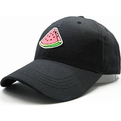 2021 Watermelon Fruit Embroidery Cotton Baseball Cap Hip-hop Adjustable Snapback Hats for Men and Women 150