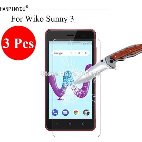 3 Pcs/Lot New 9H 2.5D Tempered Glass Screen Protector For Wiko Sunny 3 Sunny3 5.0" Protective Film + Clean Tools