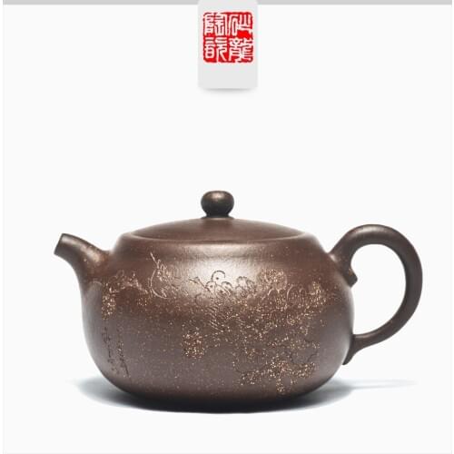 350ml Yixing original purple mud tea pot famous handmade Zisha teapot Kung Fu tea kettle tea gift Genuine