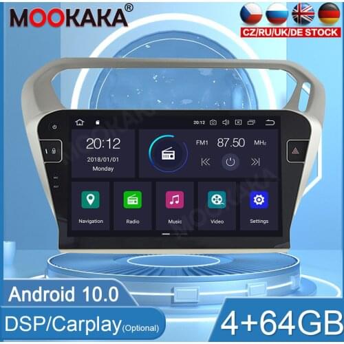 64G PX6 Android10 For Peugeot 301 2013 -2016 Car Multimedia Player GPS Navigation Audio Stereo Screen DVD Head Unit WIFI DSP BT