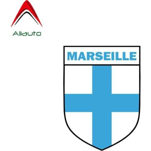 Aliauto Personality Creative Car Sticker Marseille Shield Coat of Arms Sunscreen Anti-UV Reflective Decal Accessories,8cm*11cm