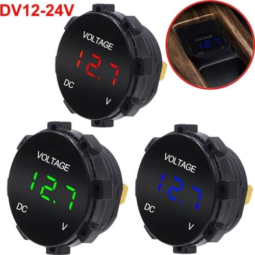 12V 24V Digital Panel Voltmeter Voltage Meter Tester Car Marine Motorcycle LED Digital Voltmeter Battery Gauge Refit Accessories