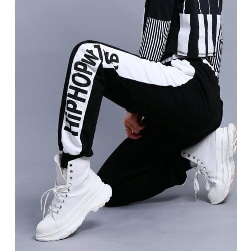 Black Hip Hop Dance Pants Women Jazz Dancewear Rave Dancer Outfit Teen Girls Clothing Cheerleader Costume Stage Outfit DL7420