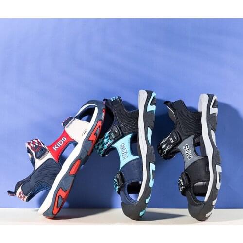 Summer Children Beach Boys Sandals Kids Shoes Closed Sport Sandals for Boys Breathable Outdoor Sandals big SizeSHBX024