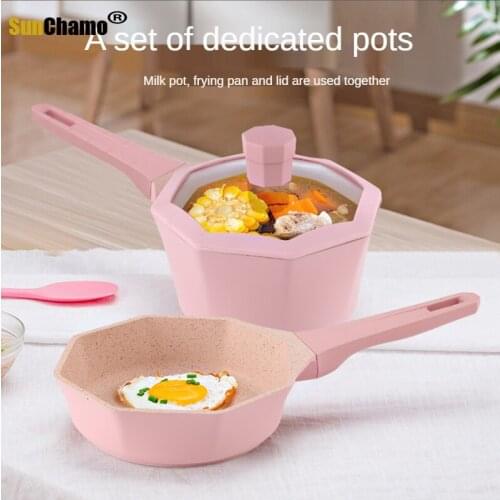 Baby Multi-function Milk Pot Childrens Porridge Instant Noodles Fried Egg Pot Maifan Stone Non-stick Pan Kitchen Supplies