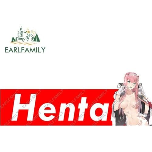 EARLFAMILY 13cm x 4.6cm for Hentai Zero Two Car Stickers Anime Waterproof Decal Graffiti Motorcycle Surfboard RV Scratch-Proof