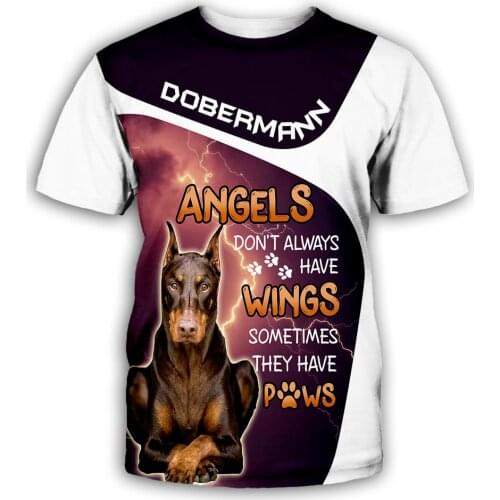 Dobermann 3D All Over Printed t shirts women men Summer Funny Dog Tees Short Sleeve T-shirts Cosplay Costumes