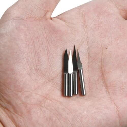 Fixmee 4size 10 15 20 30 degree 3.175mm Carbide PCB Engraving Bits CNC Router Tool 0.1mm