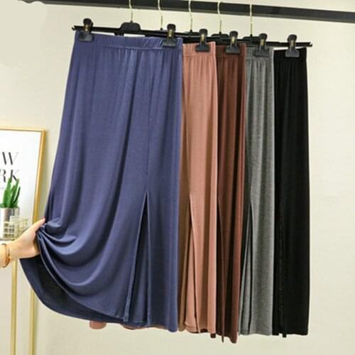 High Waist Modal Summer Dress Solid Color Casual Long Dresses Ladies Show Thin Fashion Women New Clothes