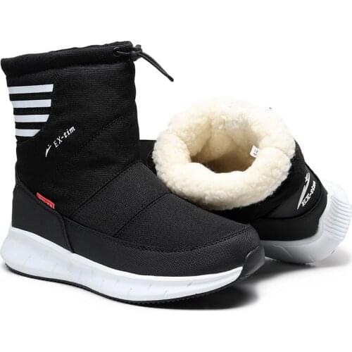 2021 Winter New Thick Men Snow Boots Plus Velvet Warm Side Zipper Outdoor Casual Short Boots Waterproof Non-slip Cotton Shoes