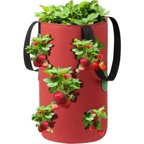 New Plant Hanging Baskets Hanging Strawberry Planting Feltcloth Planting Container Bag Thicken Garden Pot Gardening Supplies