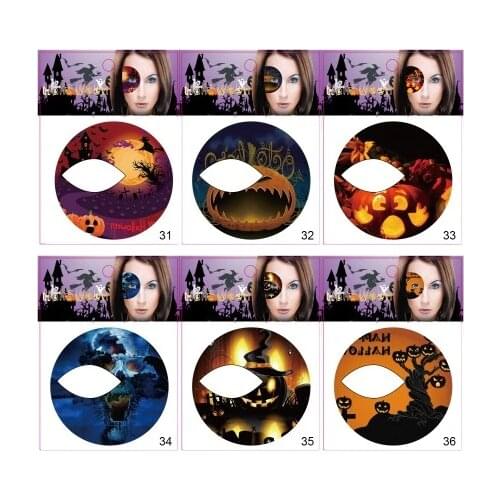 Wholesale 1000pcs New Halloween eye tattoo 36 styles makeup Face tattoo Xmas body Tattoo Hallowmas disposable eyeshadow decals