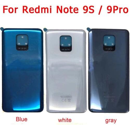 Original for Xiaomi Redmi Note 9S 9 Pro 9Pro Back Battery Cover rear housing cover case with adhensive replacement spare parts