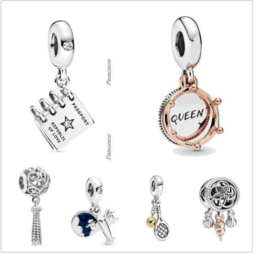 Original 925 Sterling Silver Filigree Enchanted Heart Tassel Pendant Charm Beads Fit Pandora Bracelet & Necklace Jewelry