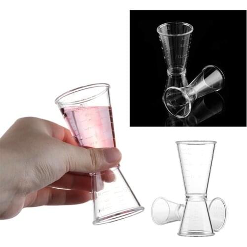 1PCS Plastic Cocktail Jigger Double Jigger Measuring Jigger Measure Cup Cocktail Bar Jigger for Home Bar Party Bar Accessories