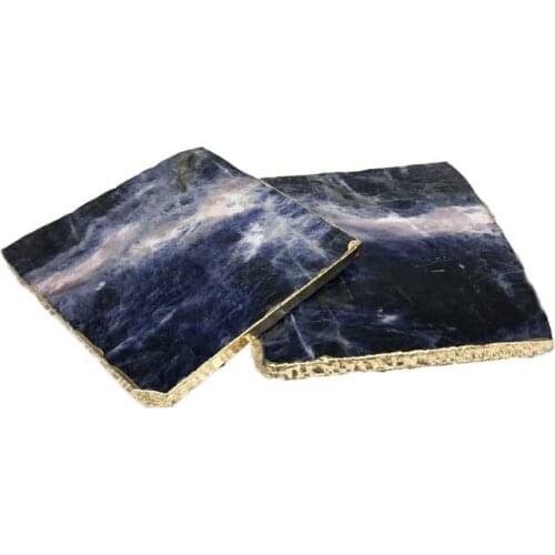 Tea cup coaster natural stone blue jewelry platter stone cup mats and pads