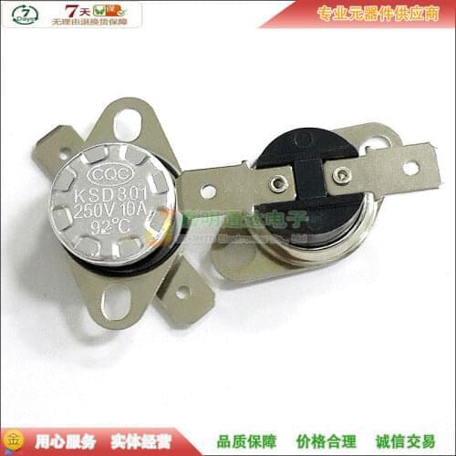 5pcs/Temperature control switch KSD301/KSD302 92 degree Normally closed 10A 250V Thermostat Temperature switch