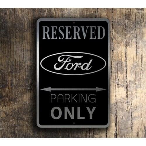 Retro Vintage Tin Sign Ford Reserved Parking Sign Decor Garage Shop