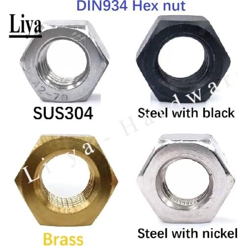 5-50pcs DIN934 m1 m1.2 m1.4 m1.6 m2 m2.5 m3 m4 m5 m6 m8 Stainless Steel A2 Hex Hexagon Metric Nut