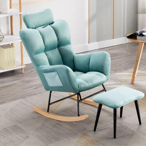Nordic Living Room Chairs Sofa Chairs Household Furniture Luxury Lazy Sofa Back Rocking Chair Bedroom Balcony Lounge Armchair