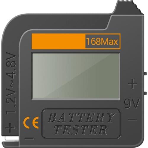 Battery Tester Voltage Tester Checker AA/AAA/C/D/9V/1.5V General Button Battery Lithium Battery Capacitance Diagnostic Tool