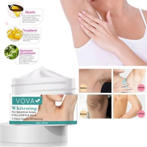 VOVA Lightening Whitening Cream Moisturizing Nourish Repair Improve Underarm Legs Knees Dark Whitening Body Lotion Care TSLM1