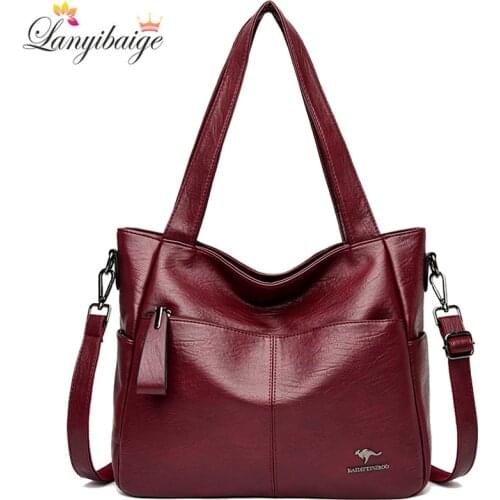 High Quality Women Handbags Fashion Large Capacity PU Leather Luxury Designer Handbag Vintage Simple Shoulder Messenger Bags Sac