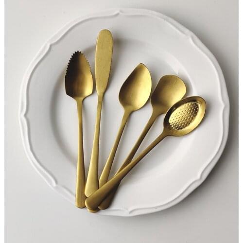 Golden Spoon Dessert Stainless Steel Spoon Butter Jam Spatula Household Spoons For Dessert utensílios de cozinha cucharas посуда