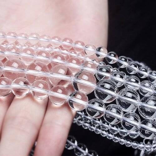 1 Strand Cheap Price Transparent Beads Jewelry Loose Ball Round Beads Manual Material Bracelets Glass Decoration 4 6 8 10 12mm