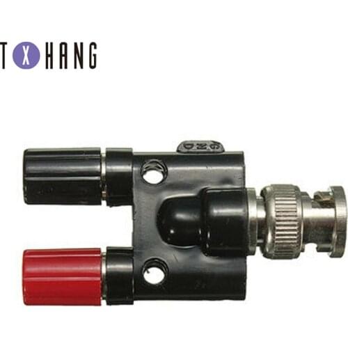 1pcs BNC Male Plug to Two Dual 4mm Banana Jack RF Adapter Connector Home Electronics Useful Household Appliances