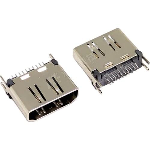 10PCS HDMI FEMALE CONNECTOR 19PIN SOCKETS High Definition Interface Straddle Mount 1.6 ROHS Free shipping